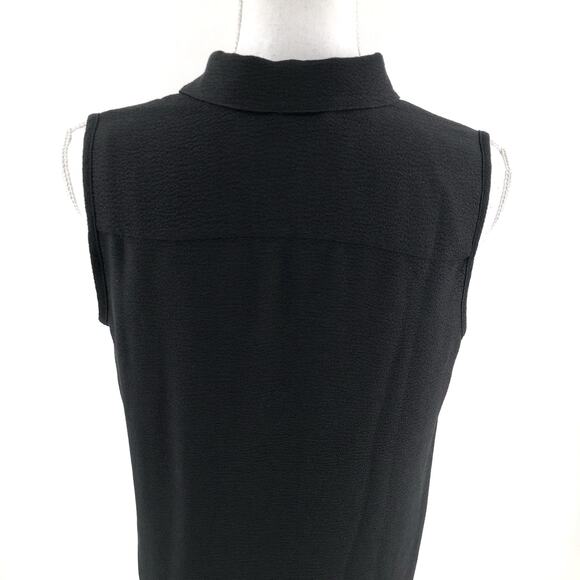 5Preview Black Crepe Logo Shirtdress Dress Sz XS - Picture 6 of 10